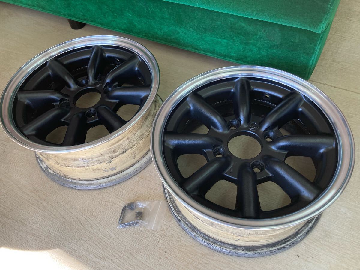 ワタナベ8スポーク Bタイプ 14インチ 6J +22（実測値）PCD114.3-4H キレイにリフレッシュされてます！2本セット！ハコスカ、AE86など