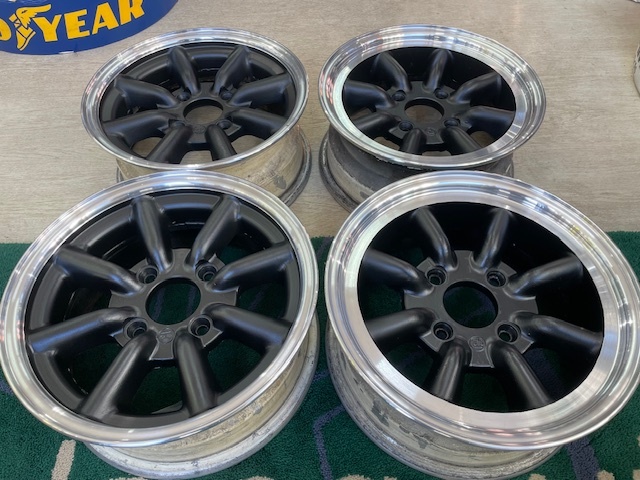ワタナベ8スポーク Aタイプ 14インチ 6J +17（実測値）2本、Bタイプ 14インチ 6J +22（実測値）2本 PCD114.3-4H AE86、サニトラなど