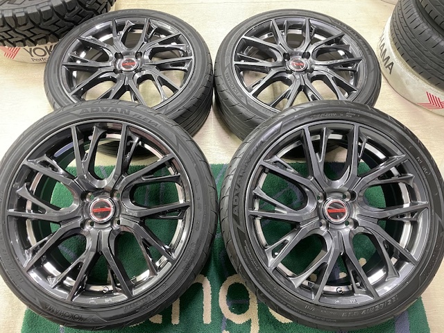スイフトなどに！新品ホイール MID GLAIVE ×中古タイヤ ヨコハマ Sドライブ 195/45R17 4本セット！ヤリス、アクア、ノートなどにも！