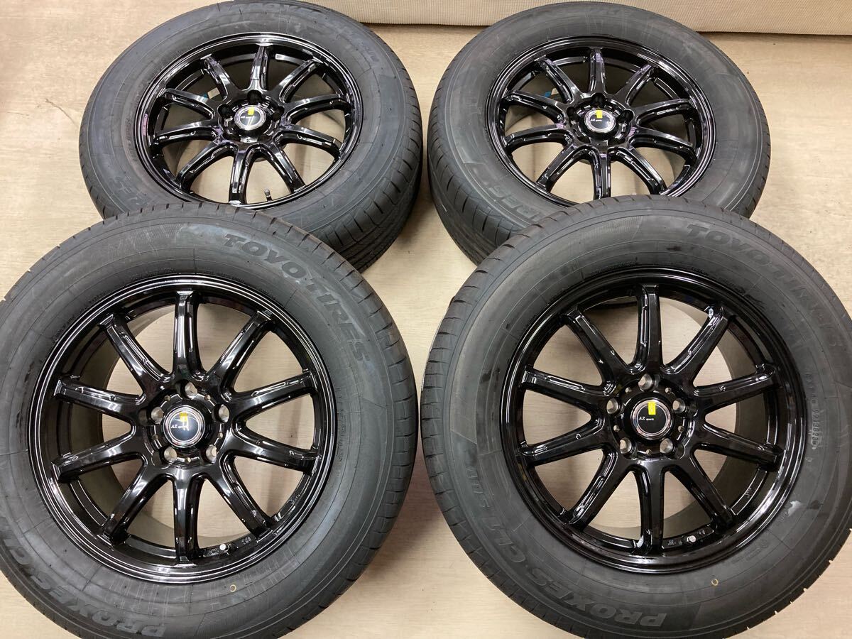 未使用セット!!TOYO プロクセスCL1 SUV 225/65R17付き◆艶ありブラックホイール!!7J 17in+38 5/114.3◆RAV4 エクストレイル レクサスNX