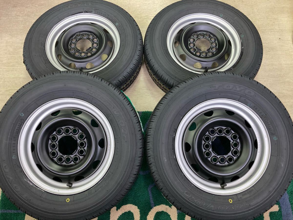 軽トラックや軽箱に!!国産新品!!TOYO V-02e 145R12 6PR◆スチールホイール 3.5J 12インチ IS35 PCD100 110 114.3 マルチ 145/80R12 80/78